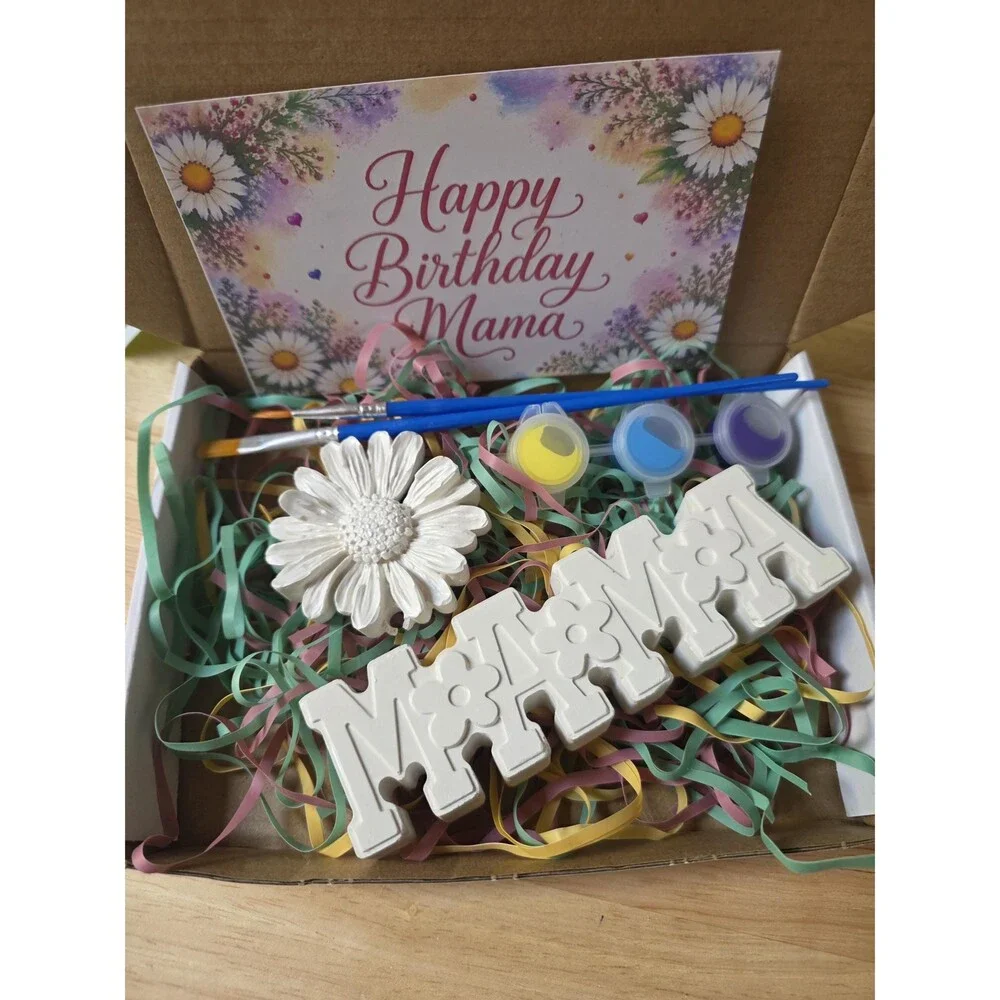 DIY Paint It Yourself Mother Birthday Gift Craft Paint Kit with Daisy Accent